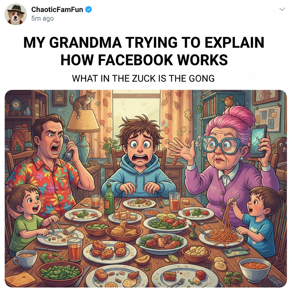 Grandma just asked if my 'internet friends' are real. Send help, and more wine.