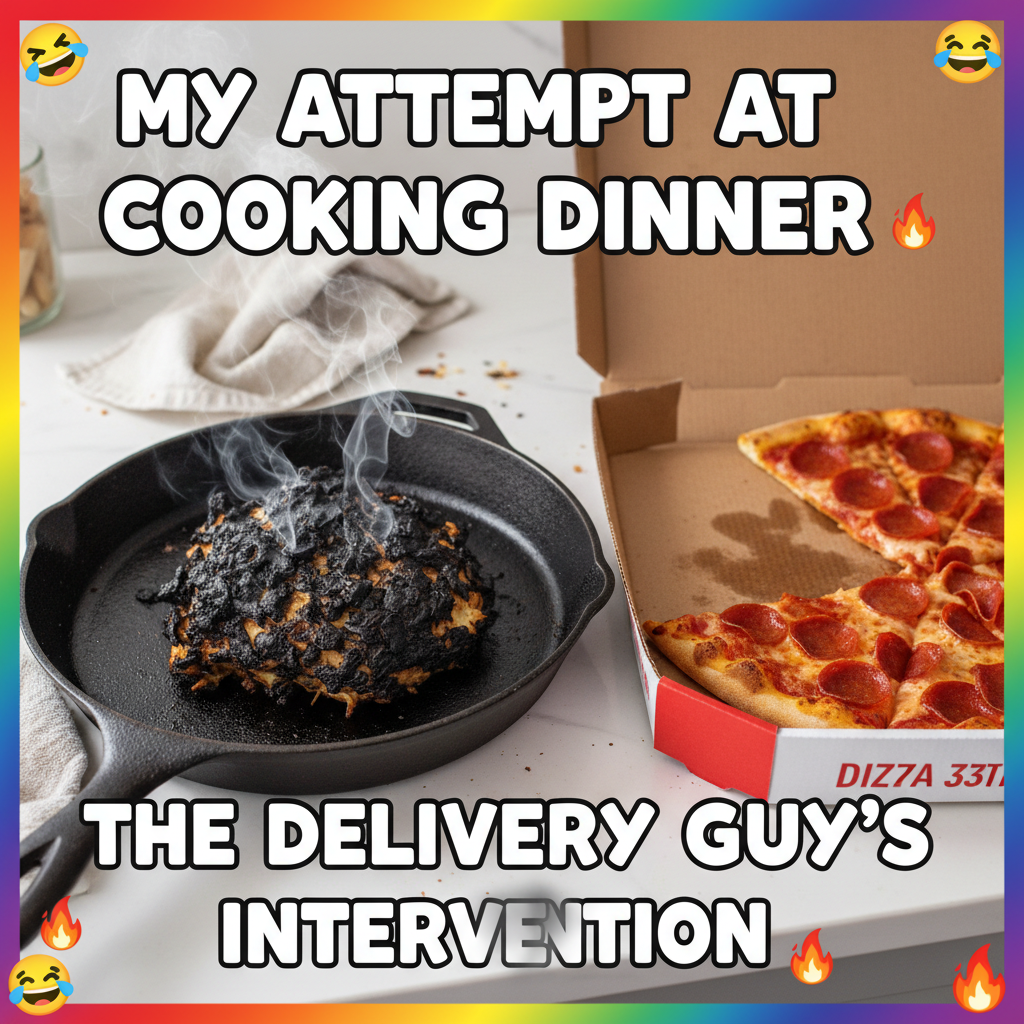 Attempted gourmet. Ended up with a charcoal briquette that used to be dinner. Send pizza.