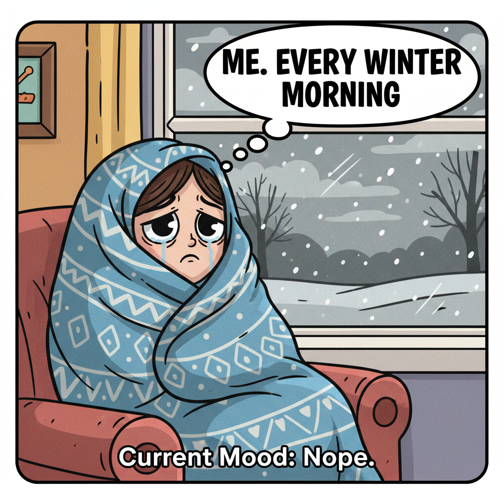 My brain during winter: 'Is it even worth getting out of bed?' My body: 'No.'