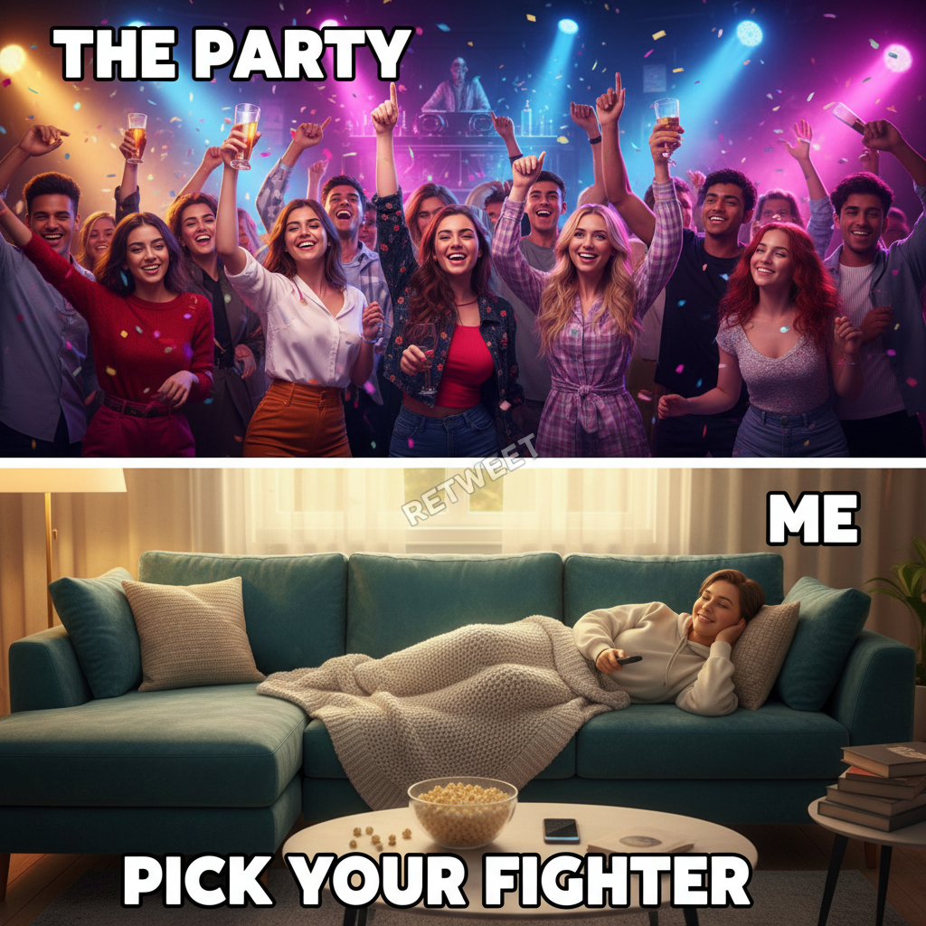 Extrovert: 'Let's go to that huge party!' Introvert: *already planning escape routes*