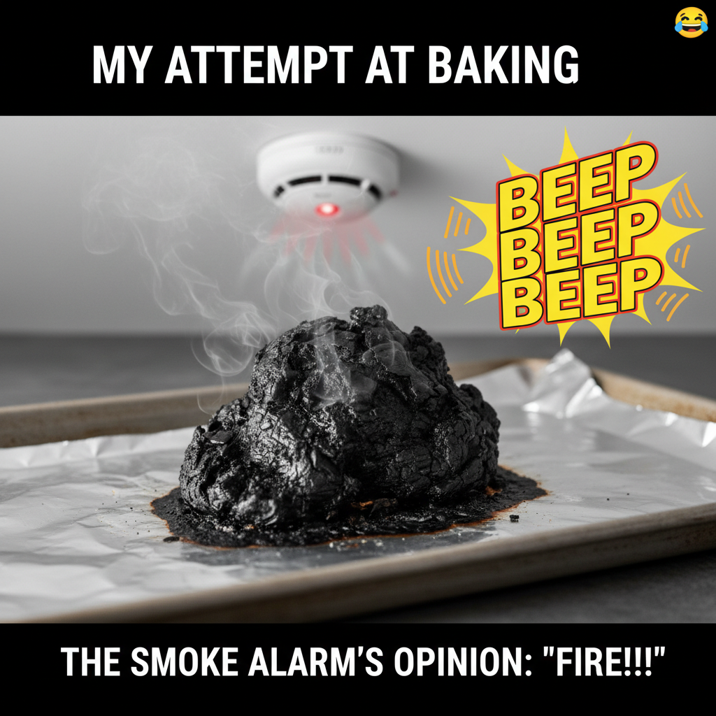 Tried to make a cake, ended up with a charcoal briquette. Send help (and pizza).