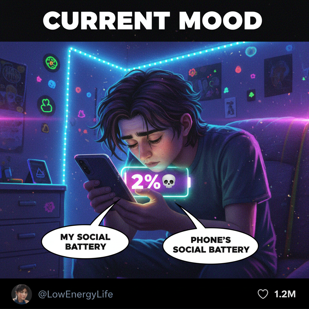 My phone battery is at 1%. My brain is at 0%. We're both running on fumes.