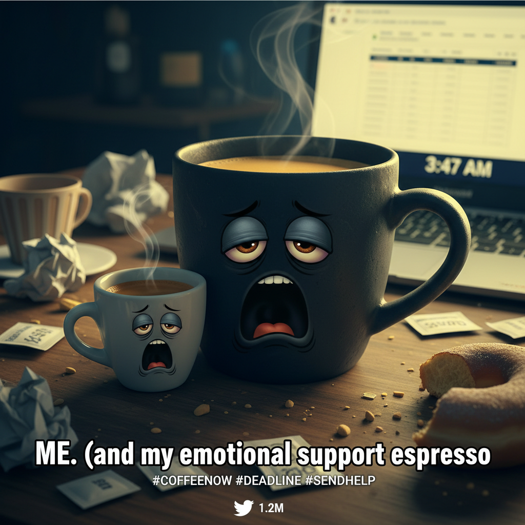 Monday morning: My coffee needs a coffee. I need a weekend.