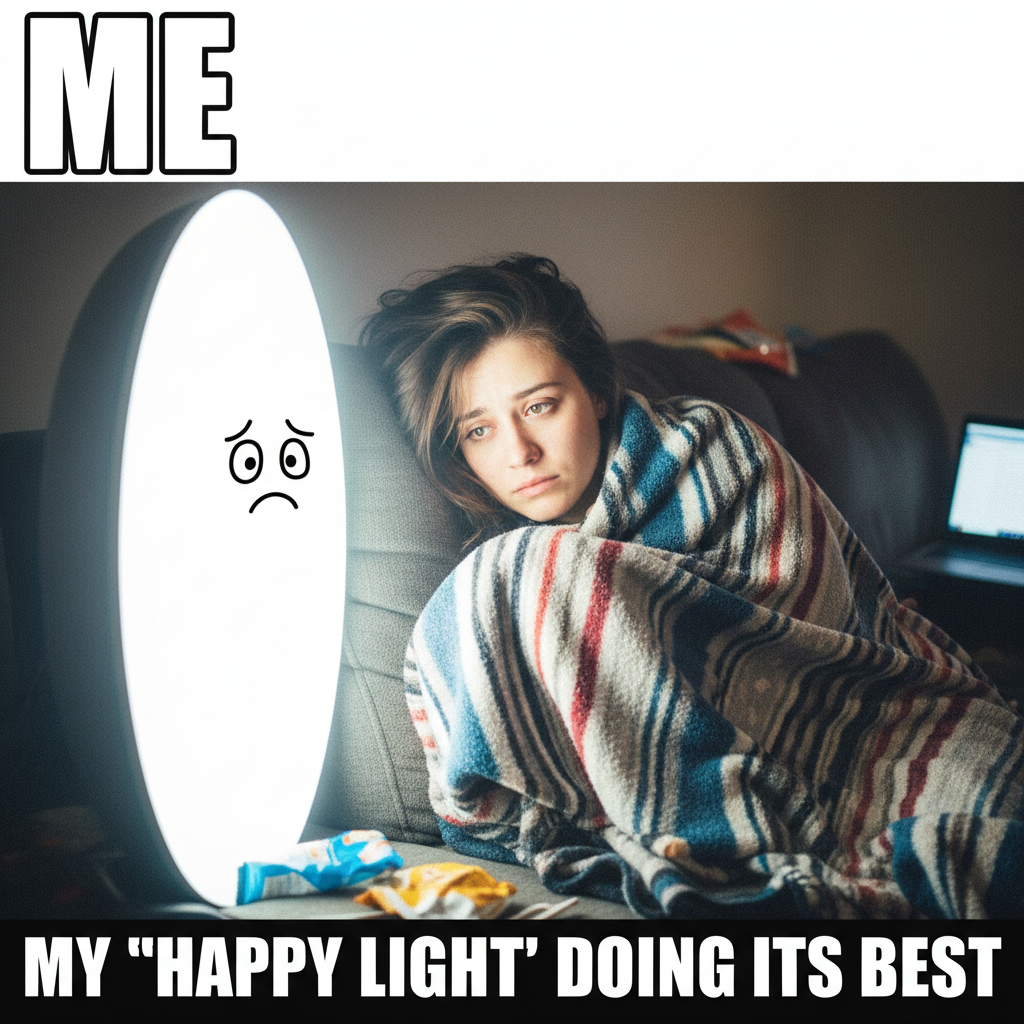 My vitamin D lamp just asked me if I'm okay. I'm not. It's November.