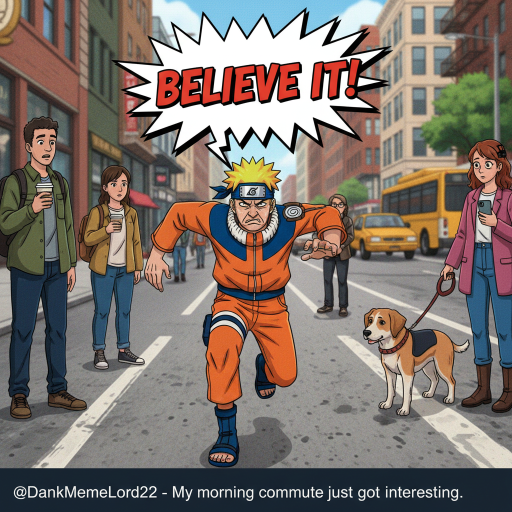 Me trying to walk in a straight line after watching too much anime: *naruto run* 'Believe it!'