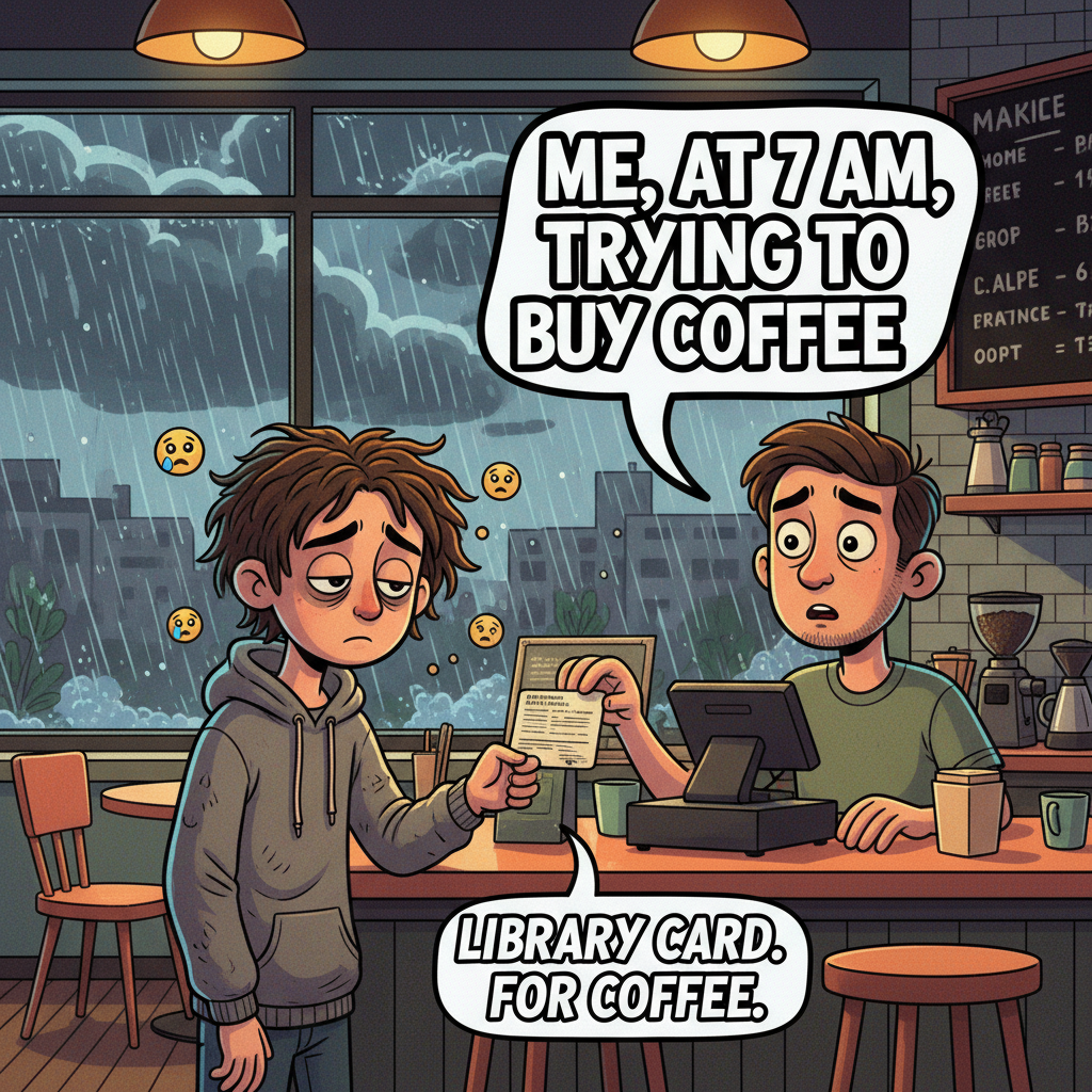 Seasonal depression hit so hard I just tried to pay for coffee with my library card. Send sunshine & serotonin.