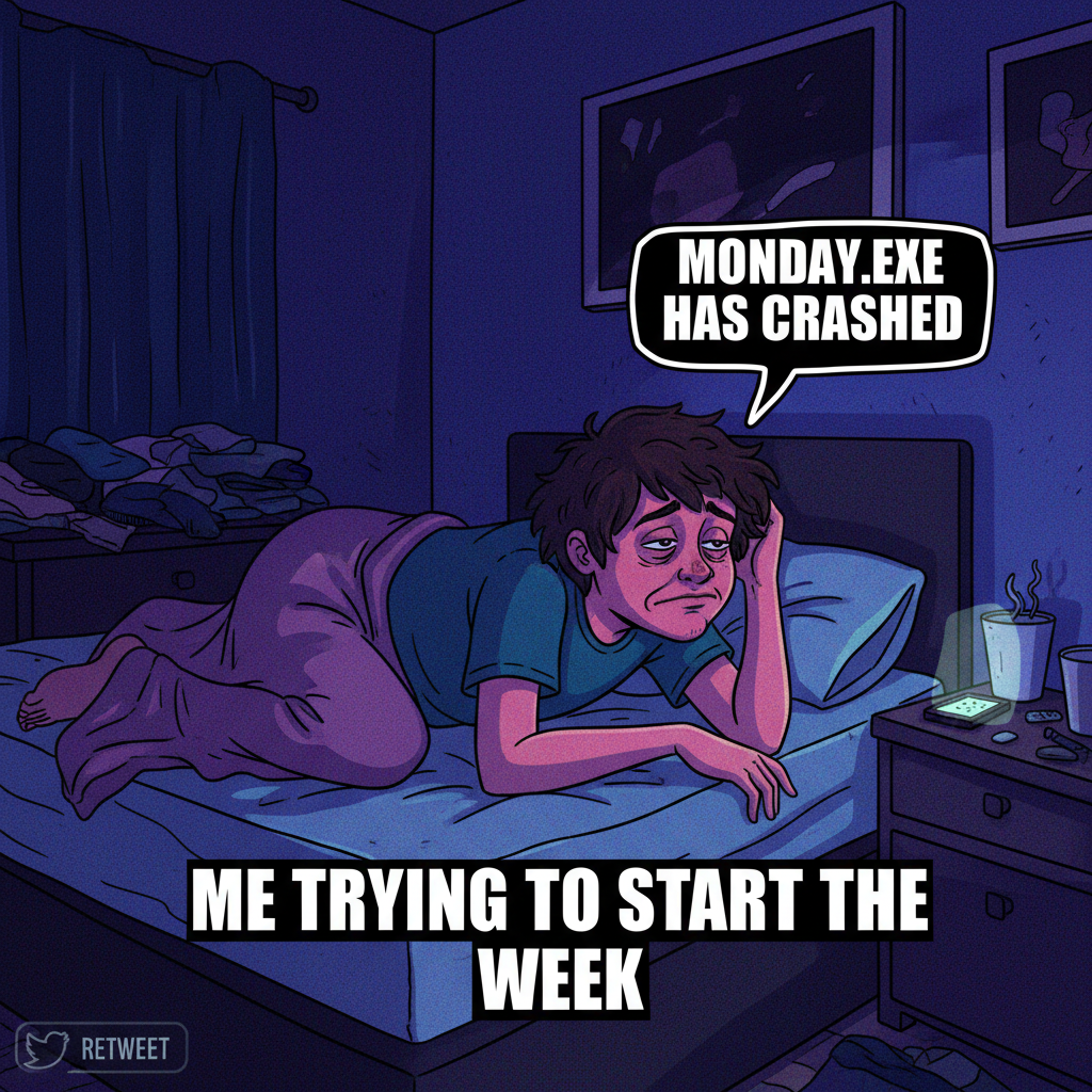 Monday morning: My brain is still in weekend mode, my body is in 'why are we doing this' mode.