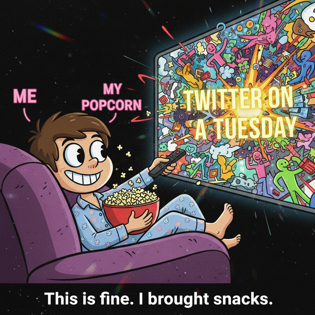 When I see a celebrity tweet something wild and I'm just here for the meme reactions. 🍿