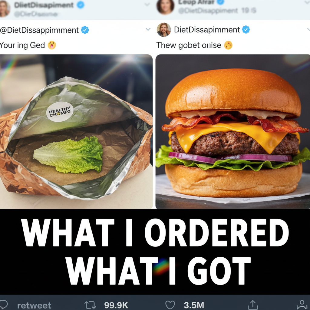 Ordered a burger, got a single lettuce leaf. My disappointment is immeasurable.