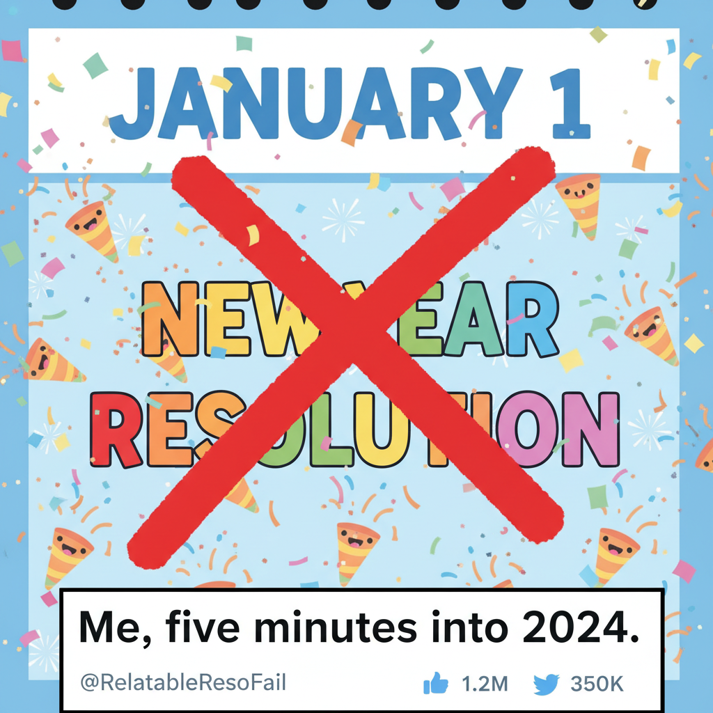 My New Year's resolution lasted 3 hours. New record! 🎉