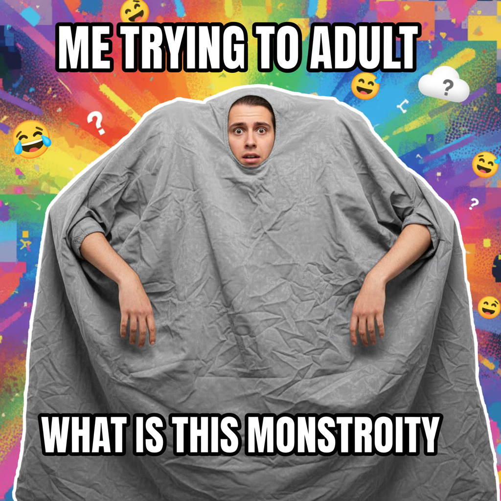 Ordered 'oversized' hoodie online. Received a blanket with armholes. Send help.