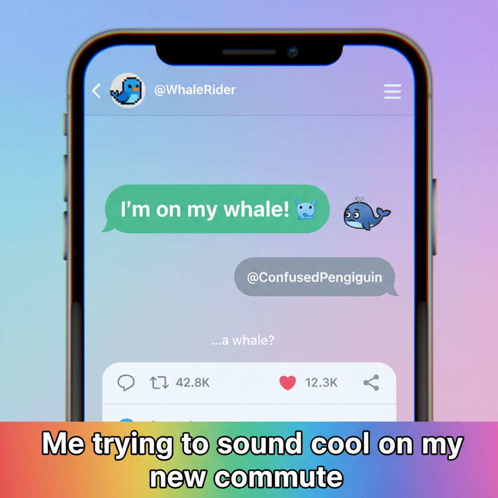 Autocorrect changed 'I'm on my way!' to 'I'm on my whale!' My boss is confused.