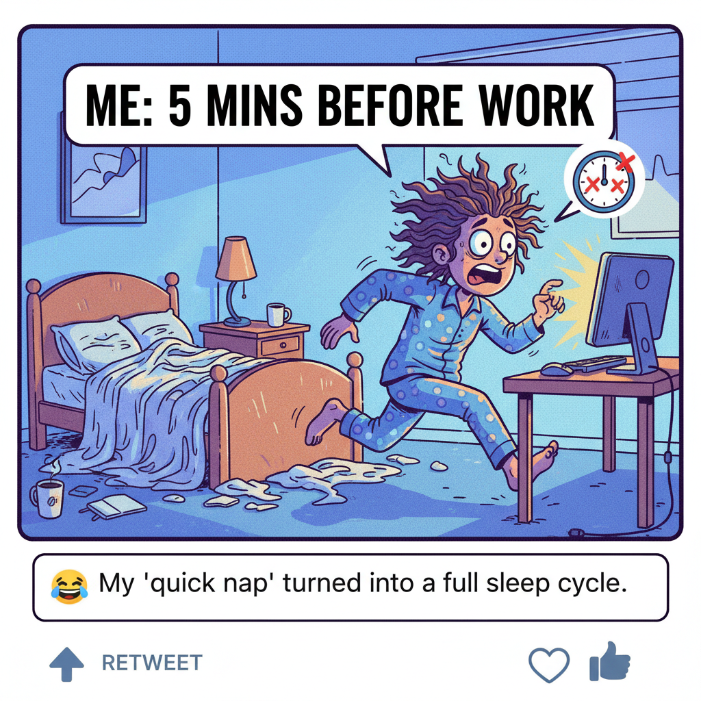 My 'commute' is now 10 seconds from my bed to my desk. Still late sometimes.