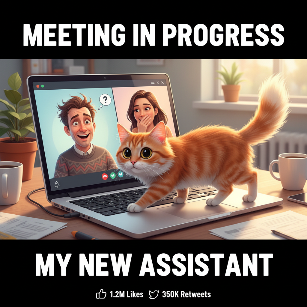 My cat just walked across my keyboard during a client Zoom. Promotion secured.