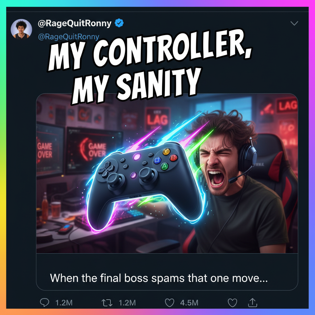 My controller just flew across the room. It wasn't my fault, the game lagged!