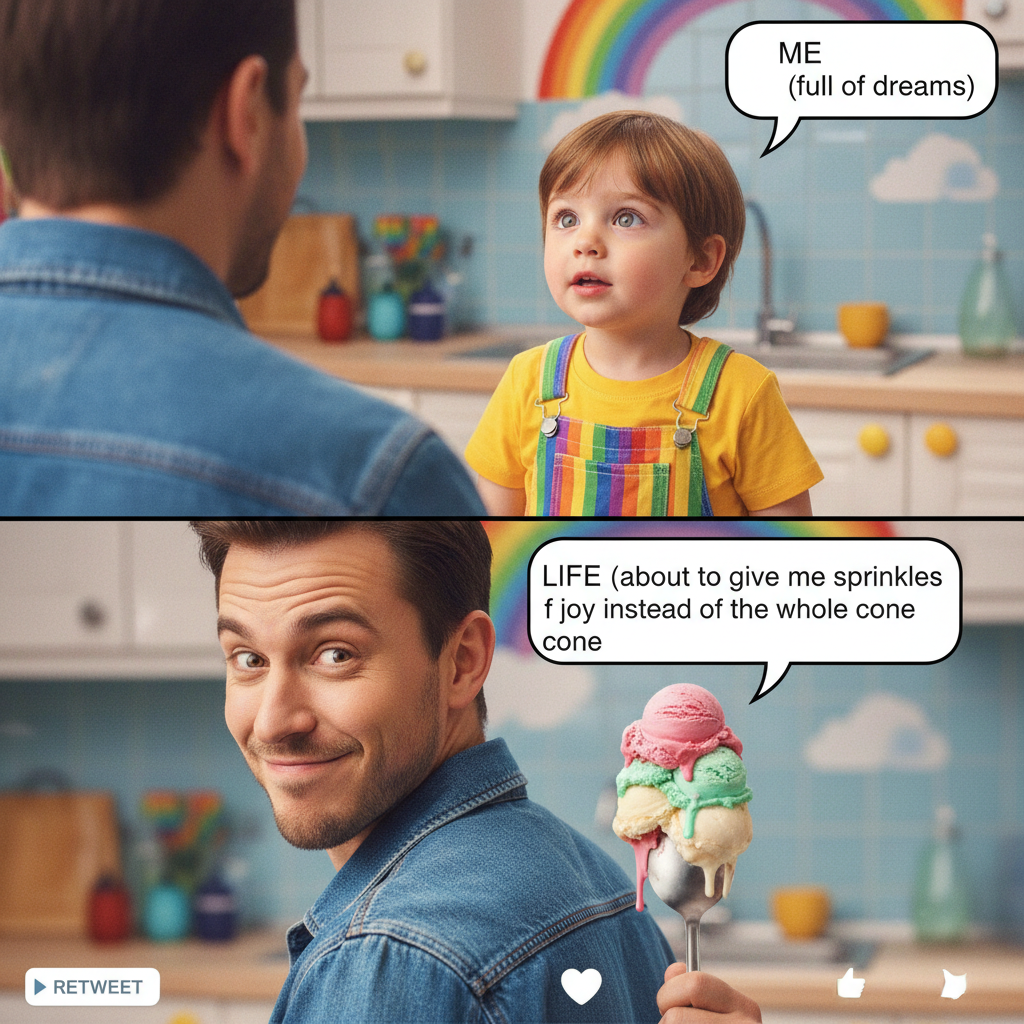 My kid just asked if 'adulting' means you get to eat ice cream for dinner. Yes, sweetie. Yes it does.