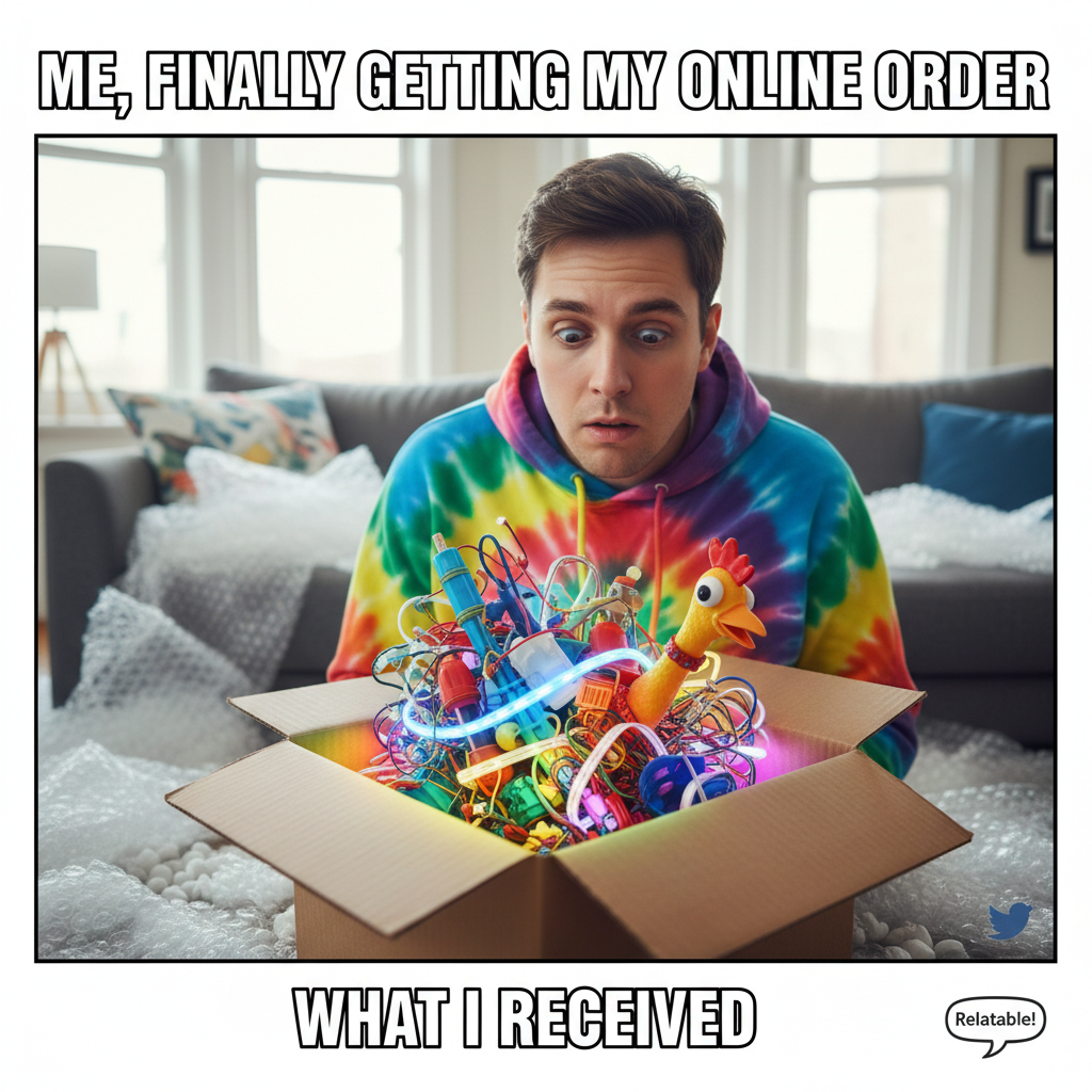 Me: 'I need this!' *adds to cart*. Me 2 days later: 'What even IS this?' Online shopping regrets hit different.