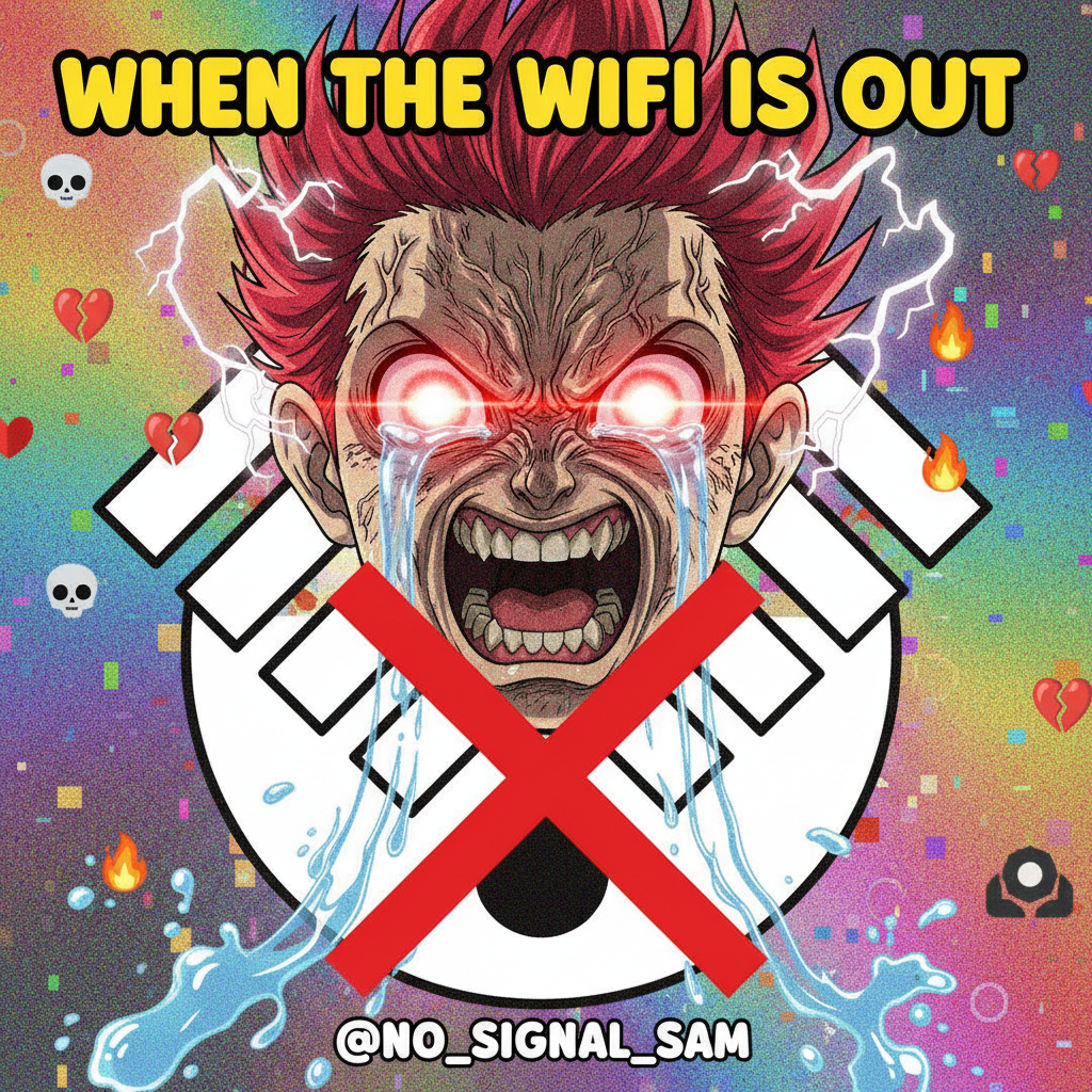 When the WiFi goes out during a crucial moment: my inner anime character goes full rage mode.