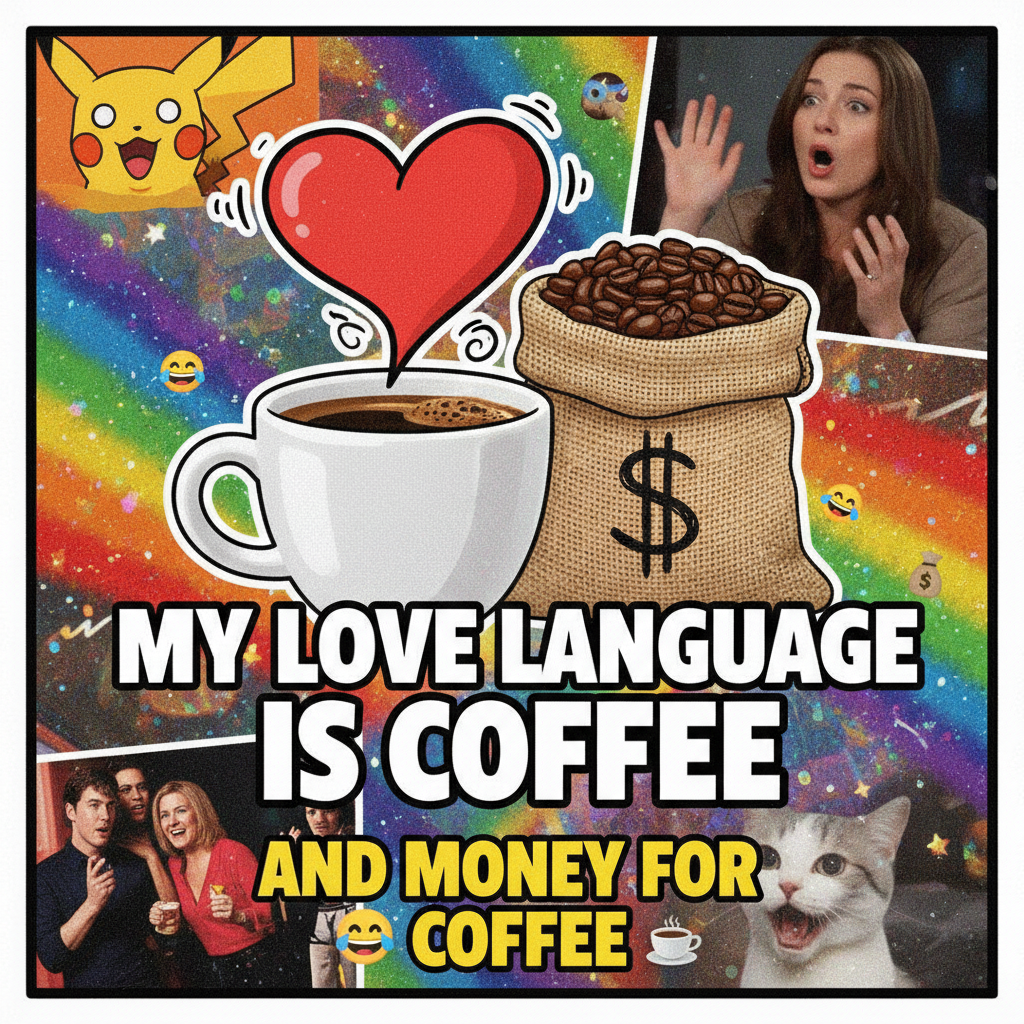 My blood type is coffee. My love language is also coffee. Send beans.