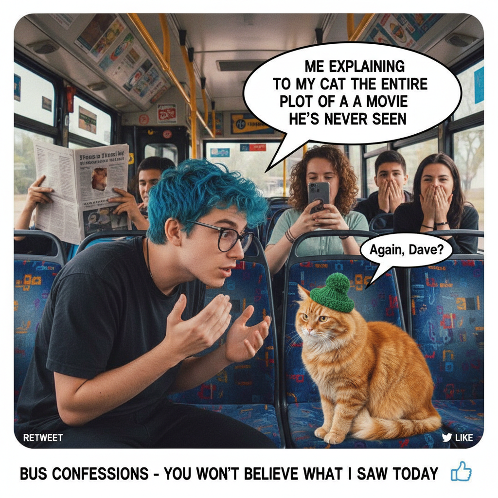 The person next to me on the bus just started a full conversation with their cat. I'm here for it. 🚌