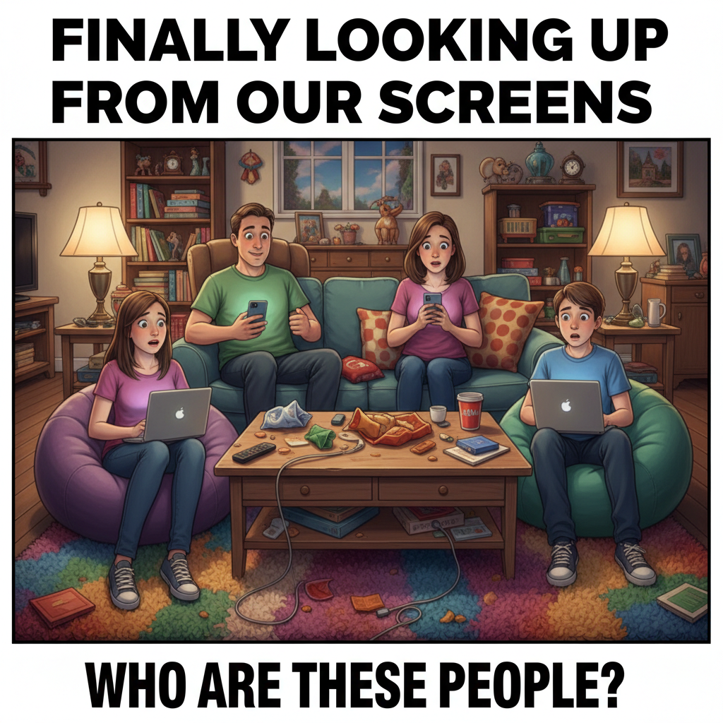 Wifi goes down: suddenly I remember what my family looks like. It's... unsettling. 💀