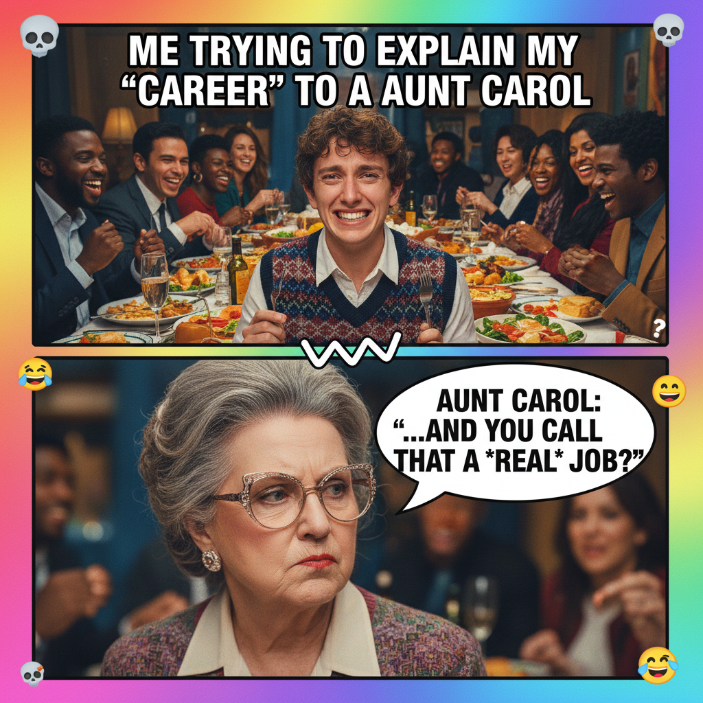 Aunt Carol just asked why I'm still single. It's not even dessert yet. 🫠 #FamilyDinner