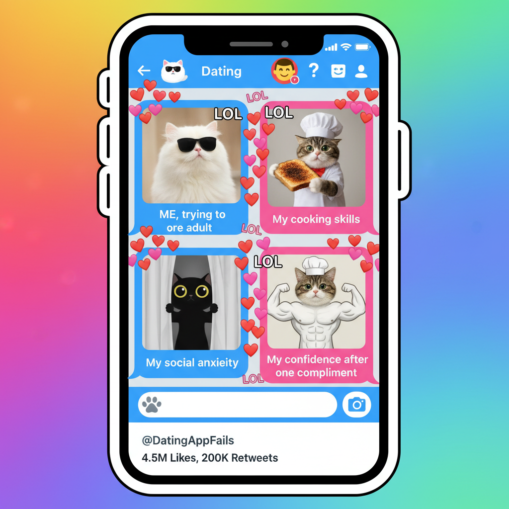 Matched with someone who only sends cat memes. I think I'm in love. #DatingAppWin