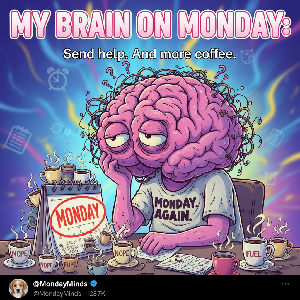 My brain on Monday morning: 'Are you sure it's not still Sunday? Because I feel like it's still Sunday.'