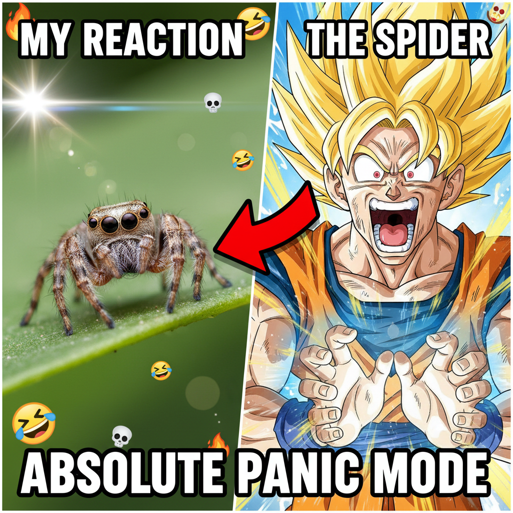 Me seeing a spider: *anime protagonist screaming face, charging up a Kamehameha*.