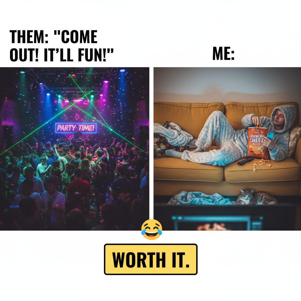 Friday night plans: clubbing. Friday night reality: debating if I need a second snack.