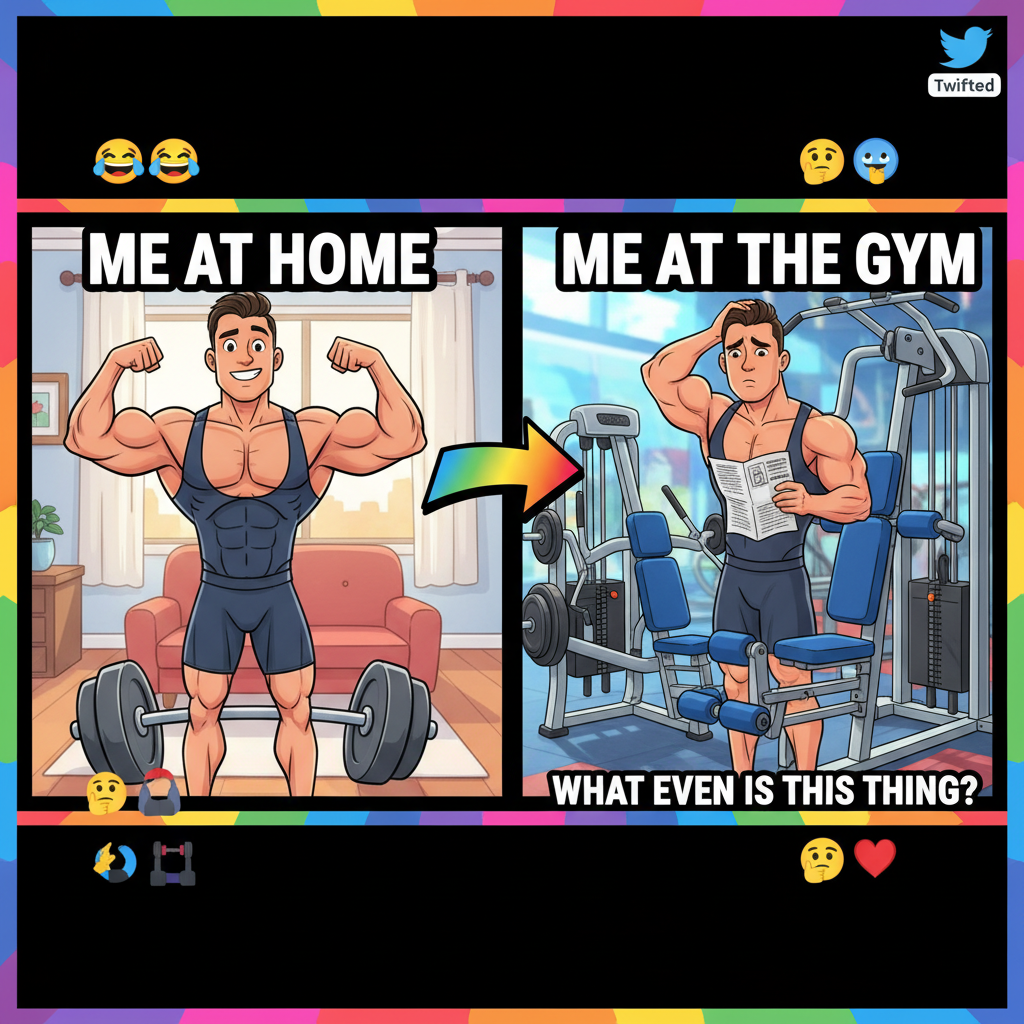 Me at the gym: 'I'm a fitness icon.' Me 5 mins later: 'Is this how you use this machine?'