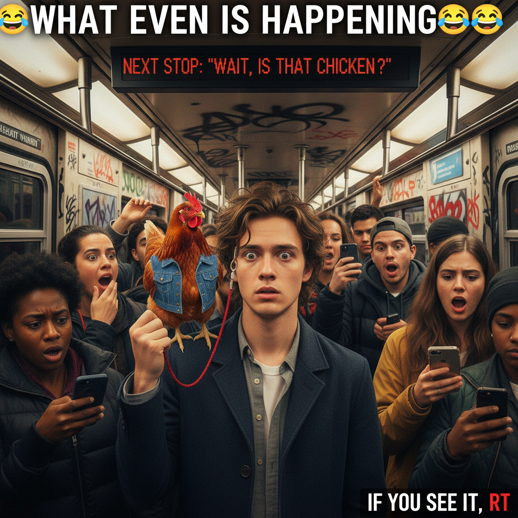 My public transport adventure today involved a chicken. Just a chicken. On a leash. #CityLife