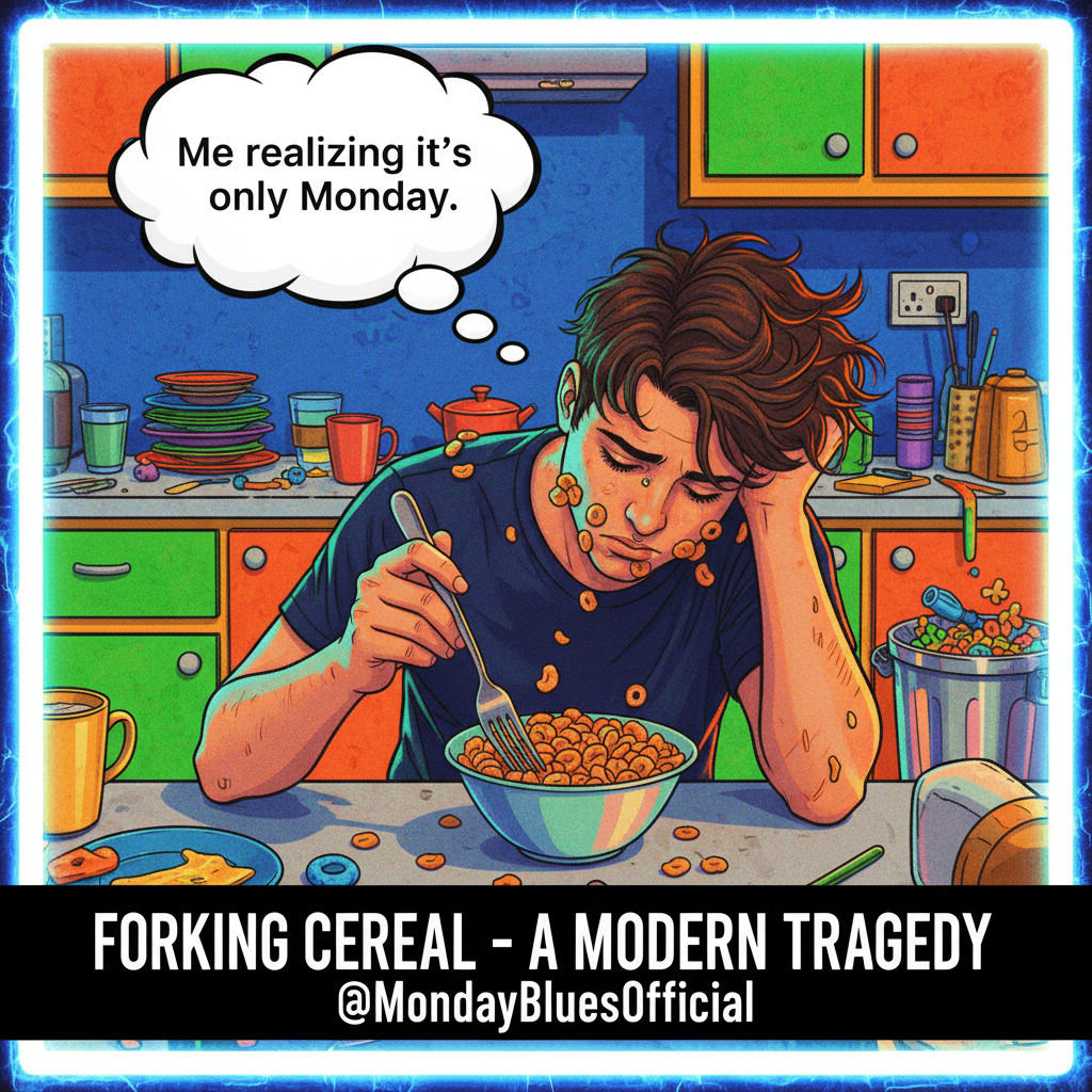 Day 3 of my New Year's resolution to 'eat healthier.' Currently eating cereal with a fork. #NYRFail