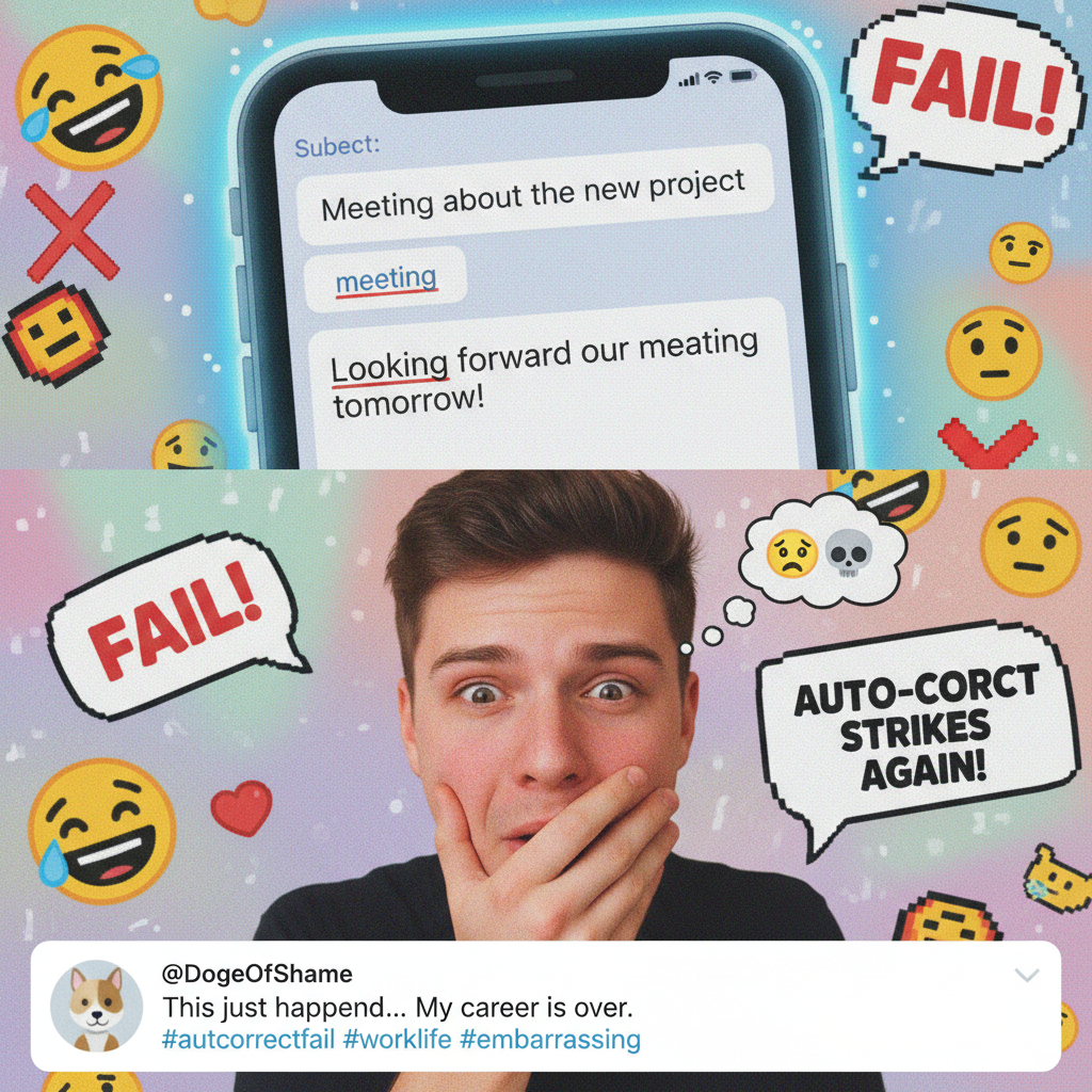 Autocorrect just changed 'meeting' to 'meating' in an email to my boss. I'm done. #AutocorrectFail