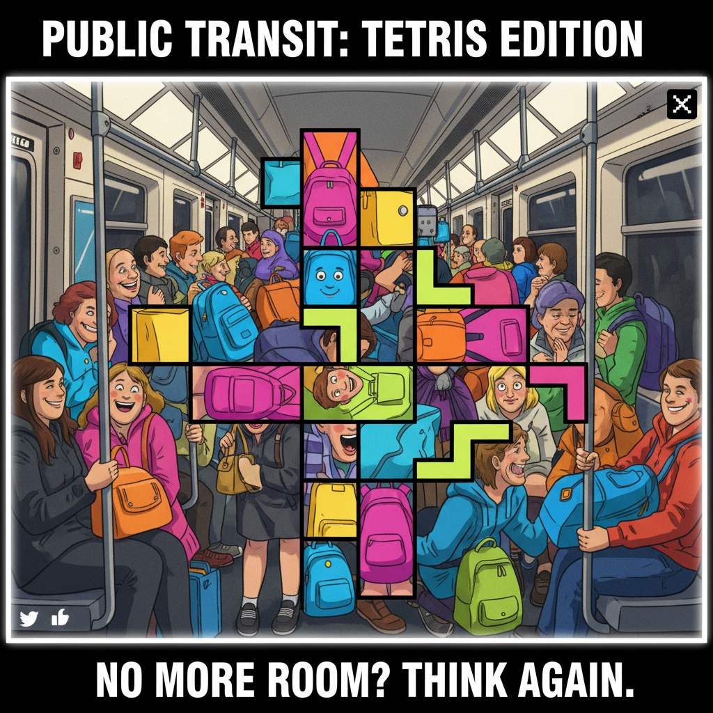 Public transport at 8 AM is just a game of human Tetris. I'm losing.