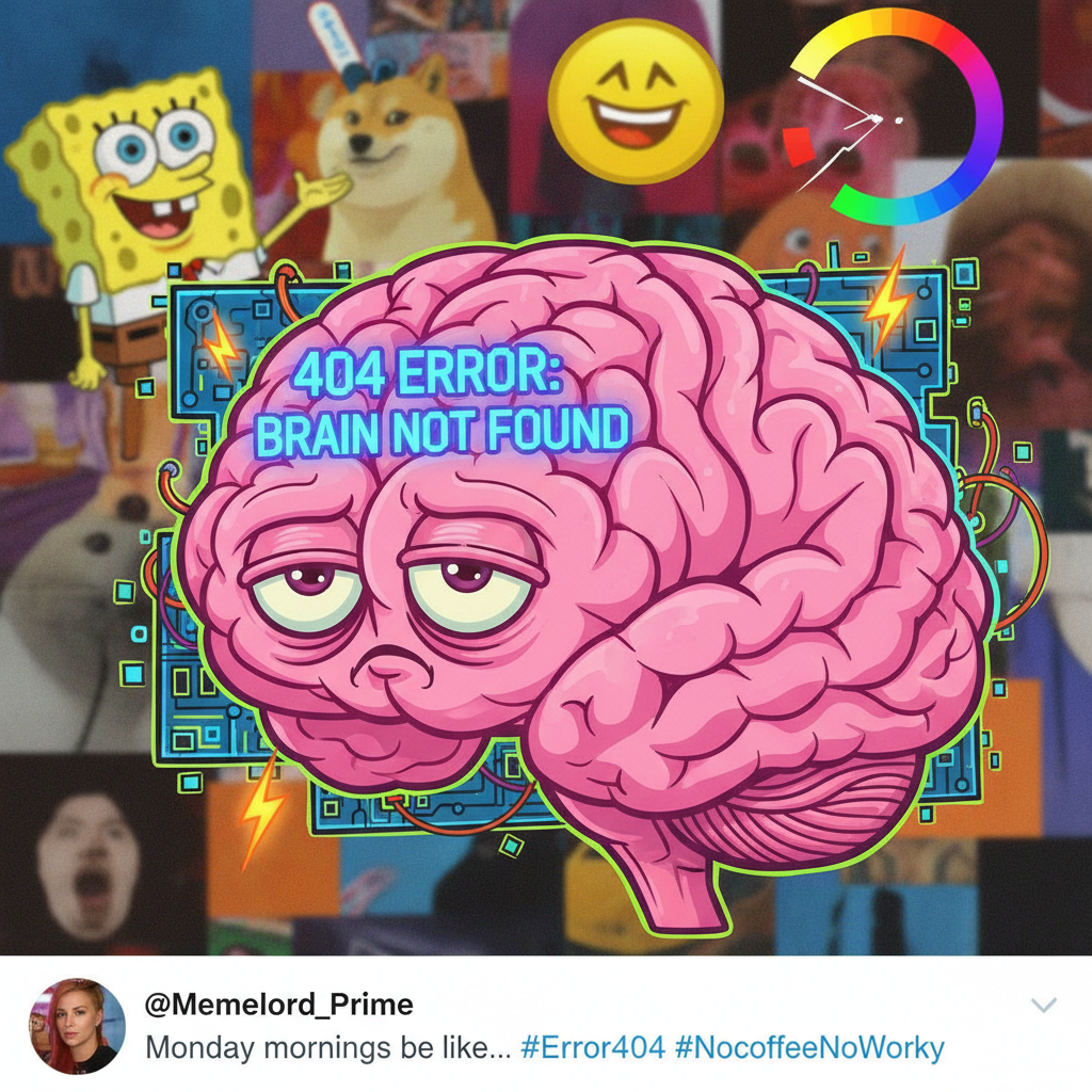 My brain cells on Monday morning: 'Error 404: Motivation Not Found'.