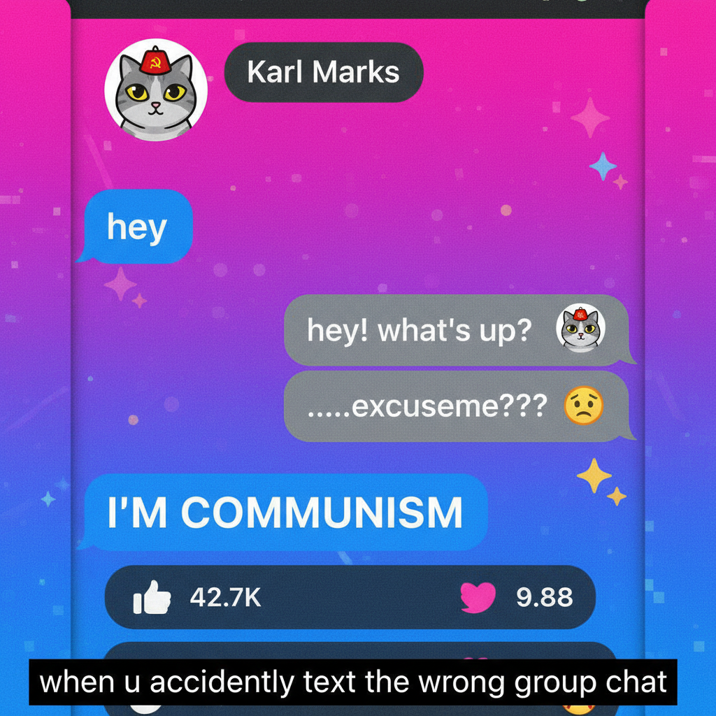 Autocorrect changed 'I'm coming' to 'I'm communism.' My boss is now very confused.