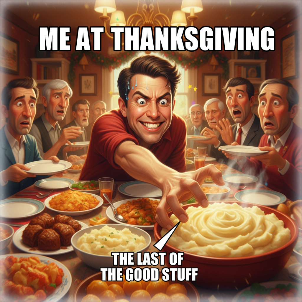 Aunt Carol just asked why I'm still single. Pass the mashed potatoes, I need fuel.