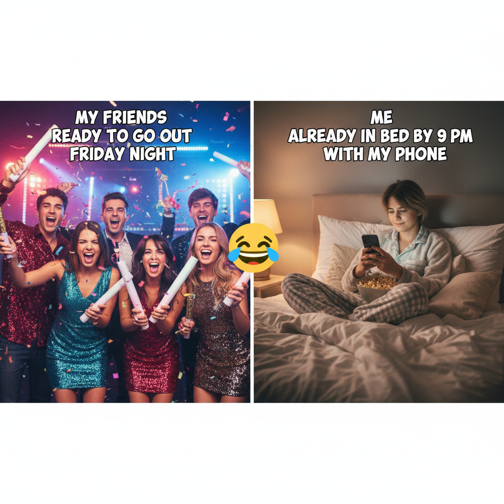 Extrovert: 'Let's go out!' Introvert: *already in bed by 8 PM* 'Sounds fun!'