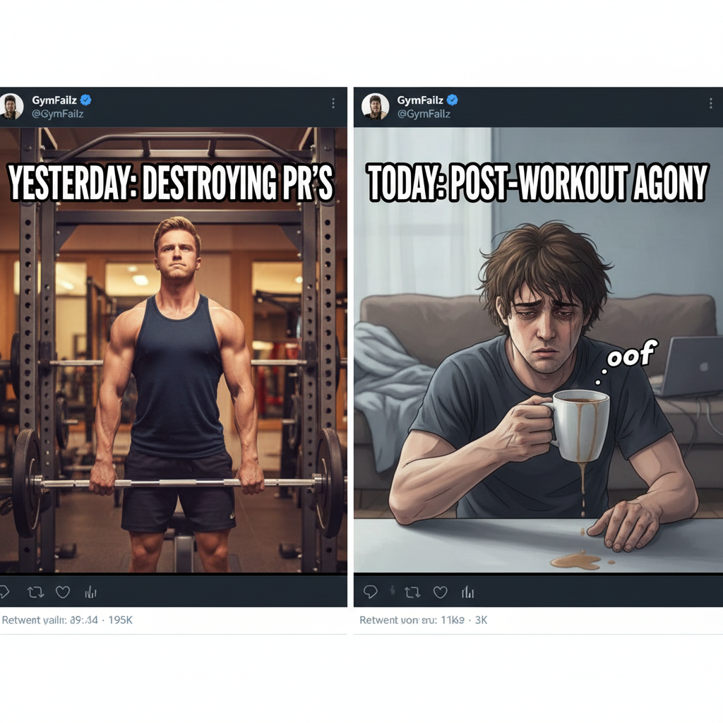 Me at the gym: 'I'm a beast!' Also me: 'Can't lift my coffee cup tomorrow.' ๐ชโ