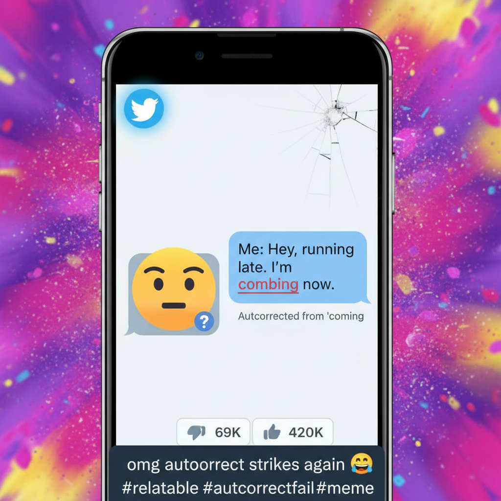 Autocorrect just changed 'I'm coming' to 'I'm combing'. My date is going to be so confused. 🤦‍♀️
