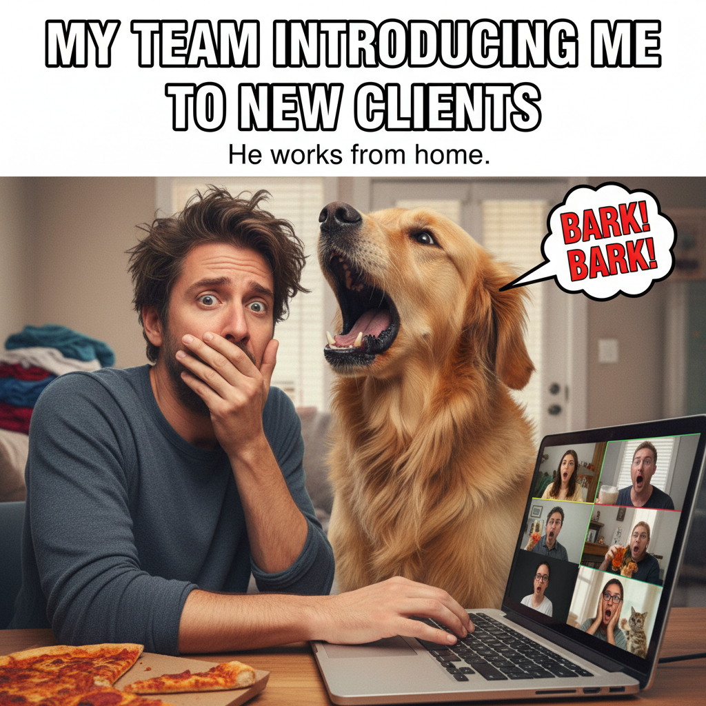 My camera was off, but my mic was on during the Zoom meeting. My dog's bark went viral. ๐ถ