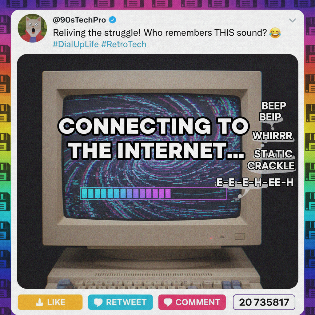Remember when the internet sounded like a dying robot? Childhood nostalgia hits different.