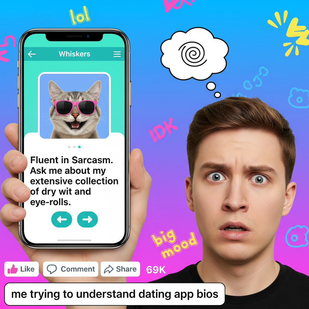 Swiped right on a profile that said 'fluent in sarcasm.' Now I'm just confused.