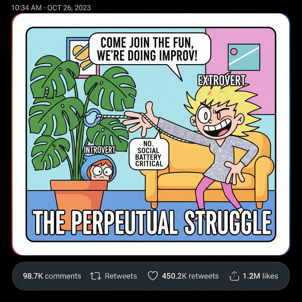 The extrovert invited me to 'hang out.' My introvert self is already planning my exit strategy.