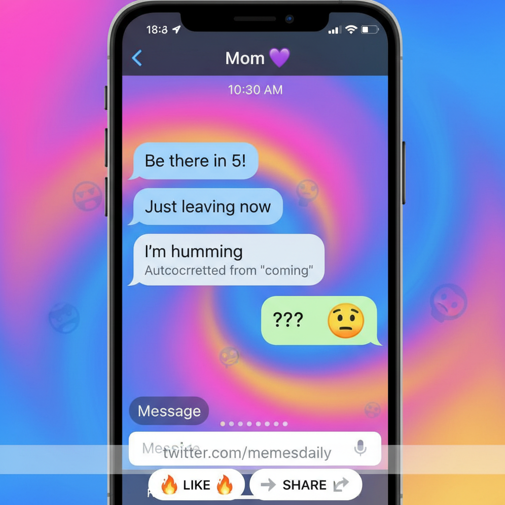 Autocorrect changed 'I'm coming' to 'I'm humming.' My boss is now very confused.