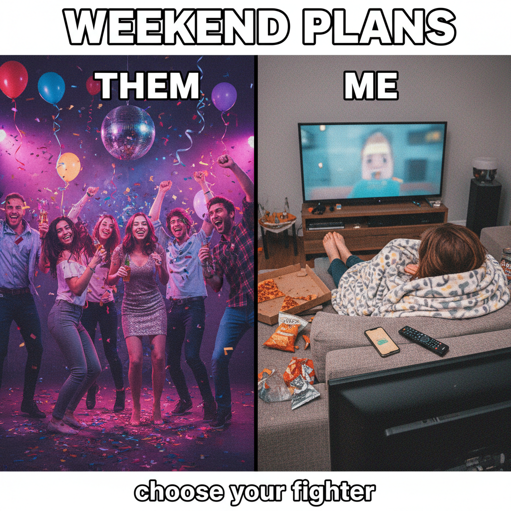Friday night plans: wild party. Friday night reality: wild Netflix marathon.