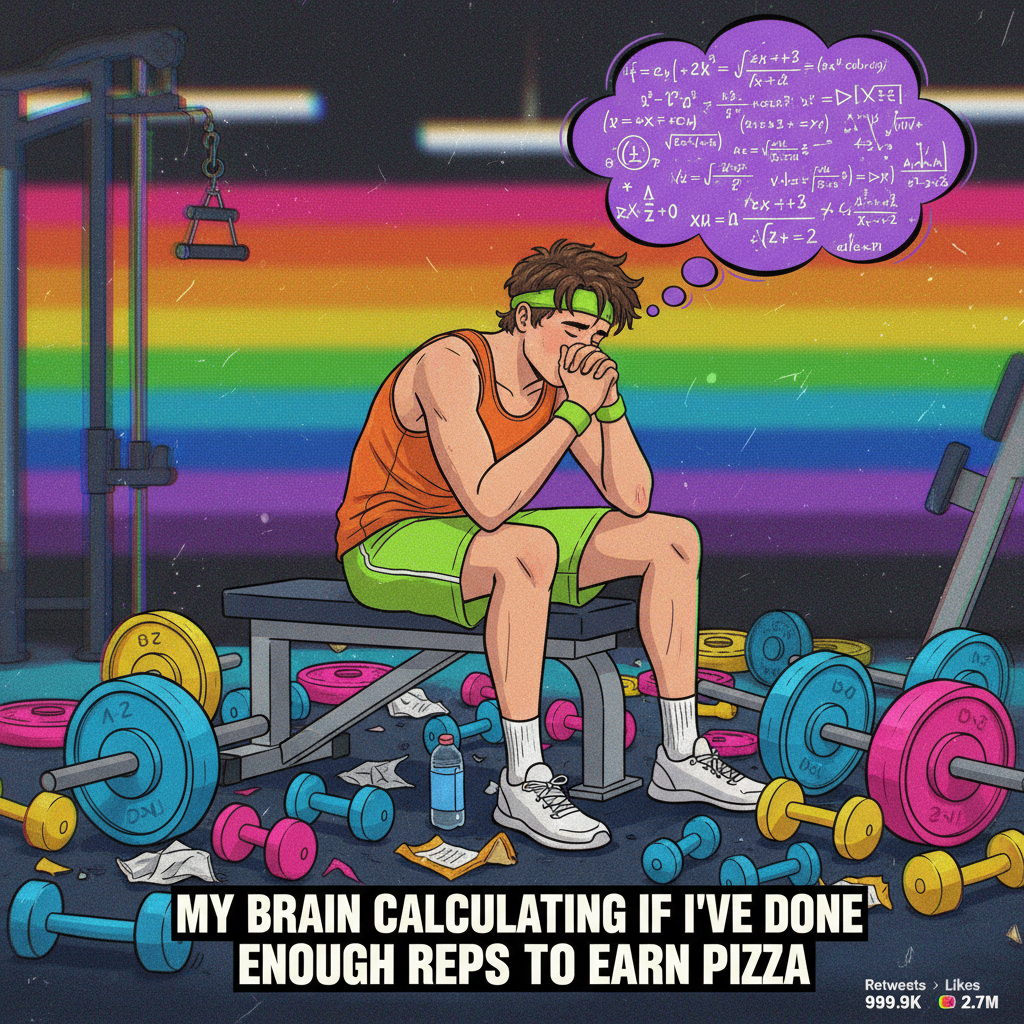 My gym routine: 10 mins working out, 50 mins questioning my life choices.