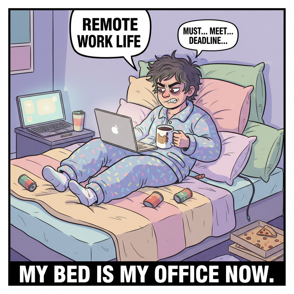 My WFH 'office' is just my bed with a laptop. Productivity is a myth.