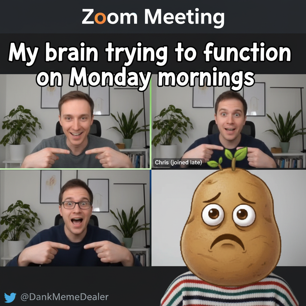 My boss just turned himself into a potato filter on Zoom and can't turn it off. I'm crying.